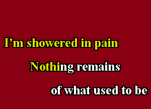 I'm showered in pain

Nothing remains

of what used to be