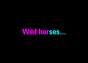 Wild horses...