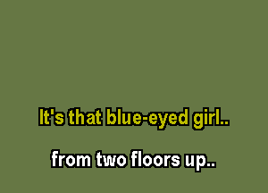 It's that blue-eyed girl..

from two floors up..