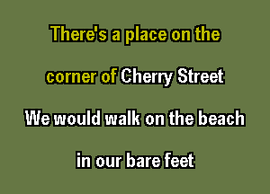 There's a place on the

corner of Cherry Street

We would walk on the beach

in our bare feet
