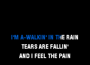 I'M A-WALKIH' IN THE RAIN
TEARS ARE FALLIH'
AND I FEEL THE PAIN