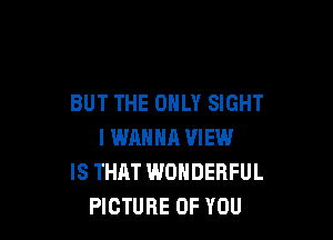 BUT THE ONLY SIGHT

I WAHHR VIEW
IS THAT WONDERFUL
PICTURE OF YOU