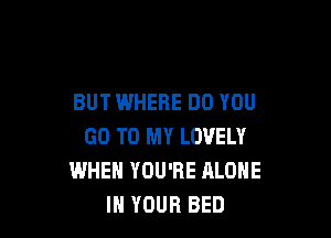 BUT WHERE DO YOU

GO TO MY LOVELY
WHEN YOU'RE ALONE
IN YOUR BED