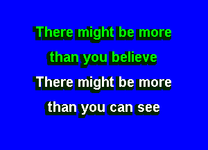 There might be more

than you believe

There might be more

than you can see