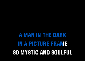 A MAN IN THE DARK
IN A PICTURE FRAME
SD MYSTIC AND SOULFUL