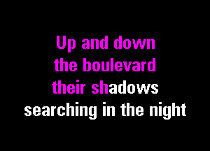 Up and down
the boulevard

their shadows
searching in the night