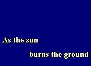 As the sun

burns the ground