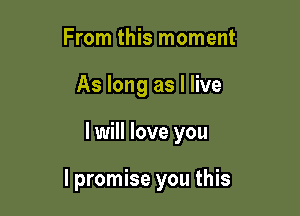 From this moment
As long as I live

I will love you

I promise you this