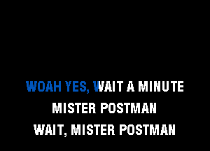 WOAH YES, WAIT A MINUTE
MISTER POSTMAH
WAIT, MISTER POSTMAH