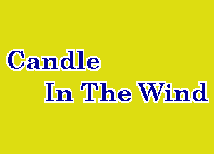 Candle
In The Wind