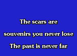 The scars are

souvenirs you never lose

The past is never far