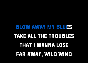 BLOW AWAY MY BLUES
TAKE ALL THE TROUBLES
THAT I WANNA LOSE

FAR AWAY, WILD WIND l