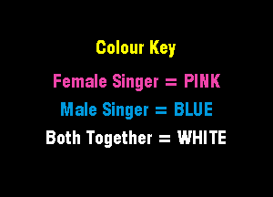Colour Key
Female Singer t PINK

Male Singer z BLUE
Both Together WHITE