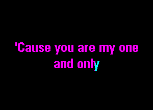 'Cause you are my one

and only