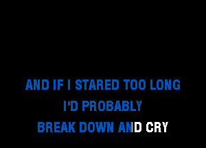 AND IF I STARED T00 LOHG
I'D PROBABLY
BREAK DOWN AND CRY