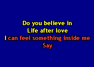 Do you believe in
Life after love