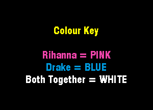 Colour Key

Bihanna PINK
Drake . BLUE
Both Together . WHITE