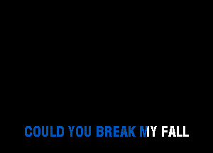 COULD YOU BREAK MY FALL
