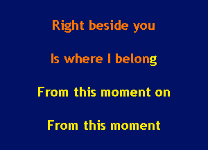 Right beside you

Is where I belong

From this moment on

From this moment