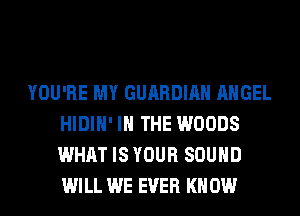 YOU'RE MY GUARDIAN ANGEL
HIDIH' IN THE WOODS
WHAT IS YOUR SOUND
WILL WE EVER KN 0W