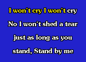 I won't cry I won't cry
No I won't shed a tear
just as long as you

stand, Stand by me