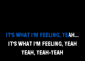 IT'S WHAT I'M FEELING, YEAH...
IT'S WHAT I'M FEELING, YEAH
YEAH, YEAH-YERH