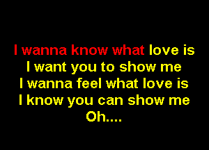 I wanna know what love is
I want you to show me
I wanna feel what love is
I know you can show me
Oh....