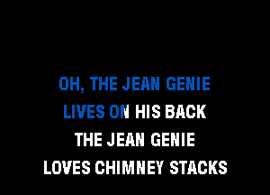 0H, THE JEAN GENIE
LIVES ON HIS BACK
THE JEAN GEHIE

LOVES CHIMNEY STACKS l