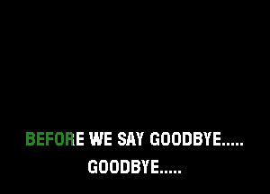 BEFORE WE SAY GOODBYE .....
GOODBYE .....