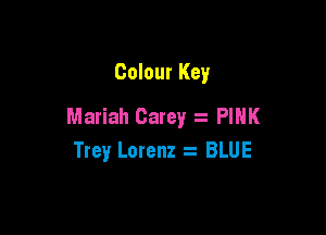 Colour Key
Mariah Carey PINK

Trey Lorenz BLUE