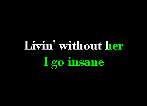 Livin' without her

I go insane