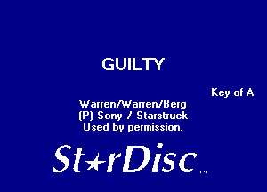 GUILW

Key of A
WallenManenlU erg

(Pl Sony I Stalslruck
Used by pelmission,

StHDisc.
