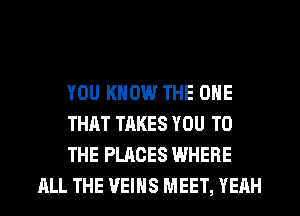 YOU KNOW THE ONE

THAT TAKES YOU TO

THE PLACES WHERE
ALL THE VEIHS MEET, YEAH