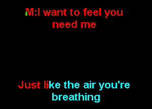NIH want to feel you
need me

Just like the air you're
breathing