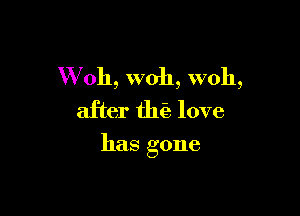 W oh, woh, woh,
after this love

has gone