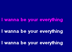 I wanna be your everything

I wanna be your everything