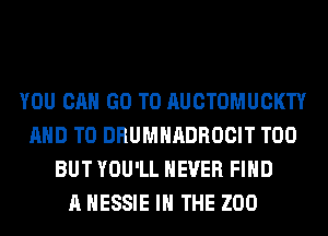 YOU CAN GO TO AUCTOMUCKTY
AND TO DRUMHADROCIT T00
BUT YOU'LL NEVER FIND
A HESSIE IN THE ZOO