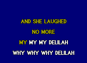 AND SHE LAUGHED

NO MORE
MY MY MY DELILAH
WHY WHY WHY DELILAH