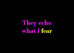 They echo

what I fear