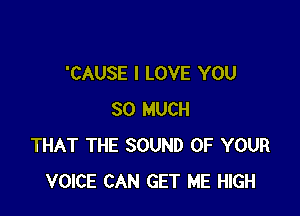 'CAUSE I LOVE YOU

SO MUCH
THAT THE SOUND OF YOUR
VOICE CAN GET ME HIGH