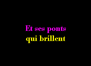 Et ses ponts

qui brillent