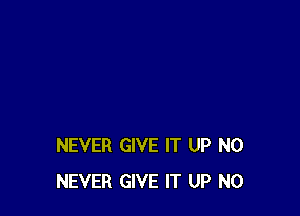 NEVER GIVE IT UP N0
NEVER GIVE IT UP N0