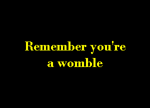 Remember you're

a womble