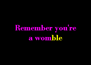 Remember you're

a womble