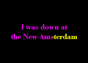 I was down at

the New Amsterdam