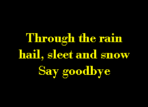 Through the rain
hail, sleet and snow

Say goodbye