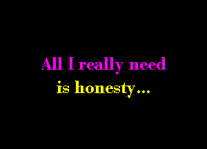 All I really need

is honesty...