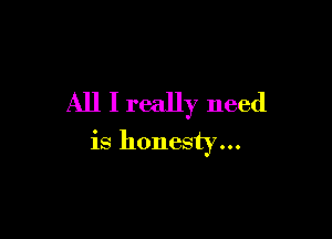 All I really need

is honesty...