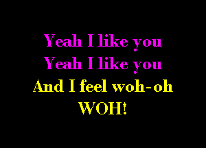 Yeah I like you
Yeah I like you

And I feel woh-oh
W OH!