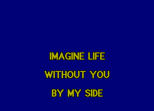 IMAGINE LIFE
WITHOUT YOU
BY MY SIDE